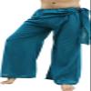 RaanPahMuang Wild Light Cotton Thai Pirates Pants Hip Tied, Medium, Green view 1