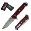 ALBATROSS Premium Damascus Folding Knife - EDC Pocket Knife with Cocobolo Wood Handle, 3.5" Blade, Liner Lock System - Outdoor Camping Hunting Survival Tool - Gift for Men-HGDK001 view 1