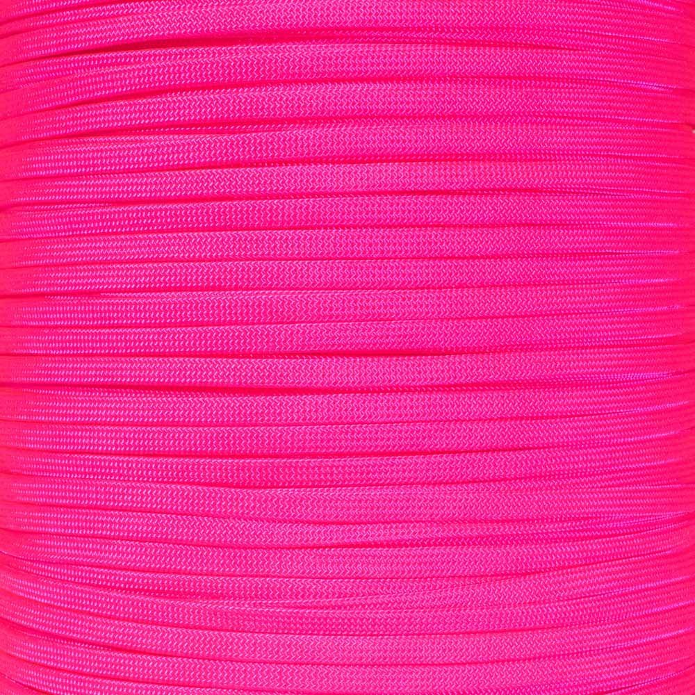 Craft County Coreless 650 Nylon Paracord  Wire Cover, Jewelry Making String, or Accessory Cord (Neon Pink, 1000 Feet)