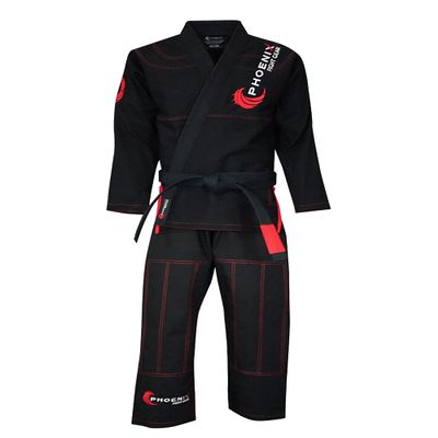 Phoenix Fight Gear Talon BJJ Gi, Brazilian Jiu Jitsu Gi for Men & Women, IBJJF Grappling Gi, Preshrunk Kimono, A0, A1, A2, A3, A4, A5, A6 (Black, A0)