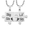 Comelyjewel Jigsaw Shape Bff Lettering Stainless Steel Necklace Pendant Set view 1