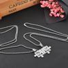 Comelyjewel Jigsaw Shape Bff Lettering Stainless Steel Necklace Pendant Set view 2