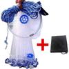 EASY BIG American Fishing Cast Net with Aluminum Frisbee for Bait Trap Fish Dia:7.8ft/9.8ft/11.8ft/13.7ft, 0.8inch Mesh Size (Dia: 11.8FT (Metal Lead)) view 1