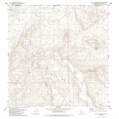 Yellowhorse Flat AZ topo map, 1:24000 Scale, 7.5 X 7.5 Minute, Historical, 1979, Updated 1985, 26.9 x 22 in - Tyvek
