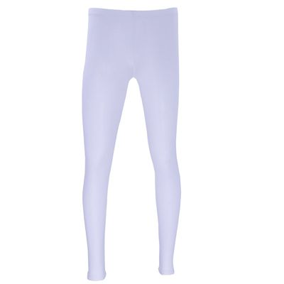 FEESHOW Men's Ice Silk Long John Sport Running Tights Thermal Underwear Pajamas Pants Leggings White XL