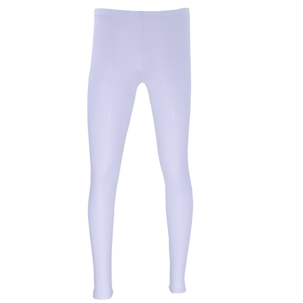 FEESHOW Men's Ice Silk Long John Sport Running Tights Thermal Underwear Pajamas Pants Leggings White XL