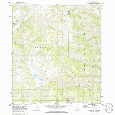 YellowMaps Elk Valley ID topo map, 1:24000 Scale, 7.5 X 7.5 Minute, Historical, 1980, Updated 1986, 26.8 x 22 in - Tyvek