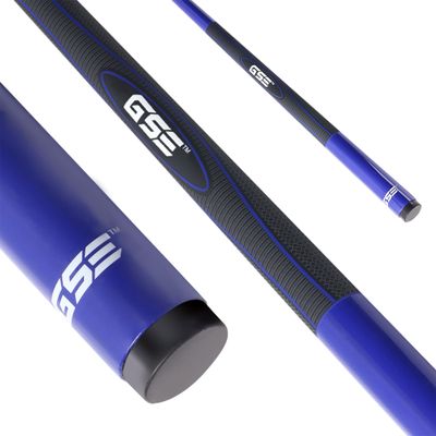 GSE Games & Sports Expert 58" 2-Piece Fiberglass Graphite Composite Billiard Pool Cue Stick for Men/Women, Billiard Cue Stick for House or Commercial/Bar Use (Blue, 20 Oz)