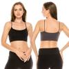 Kurve American Made Basic Crop Tank Top Bra Cami, UV Protective Fabric UPF 50+ (Made with Love in The USA), Black-Charcoal, Medium/Large view 1