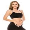 Kurve American Made Basic Crop Tank Top Bra Cami, UV Protective Fabric UPF 50+ (Made with Love in The USA), Black-Charcoal, Medium/Large view 3