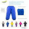 Splashy Waterproof Rain Pants for Kids (5/6, Royal Blue) view 3