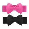 Allegra K Women's 2Pcs Bowknot Elastic Belts, 2.4" Width Elegant Cute Stretchy Cinch Waistband for Dress Wedding Fit Waist:24-32 inches Fuchsia+Black view 1
