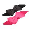 Allegra K Women's 2Pcs Bowknot Elastic Belts, 2.4" Width Elegant Cute Stretchy Cinch Waistband for Dress Wedding Fit Waist:24-32 inches Fuchsia+Black view 3