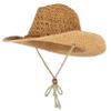 GEMVIE Baby Toddler Kids Sun Straw Western Cowboy Hat Wide Brim with Chin Strap (Khaki) view 1