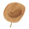 GEMVIE Baby Toddler Kids Sun Straw Western Cowboy Hat Wide Brim with Chin Strap (Khaki) view 3