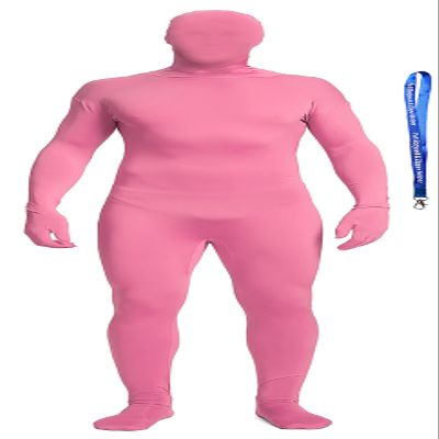 Full Bodysuit With Zipper Helper Spandex Unisex Unitard Tights Suit Zentai Cosplay Costume (Small, Pink)