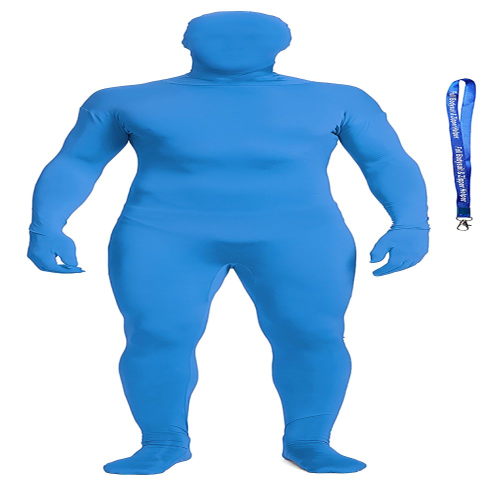 Full Bodysuit With Zipper Helper Spandex Unisex Unitard Tights Suit Zentai Cosplay Costume (Small, Light Blue)