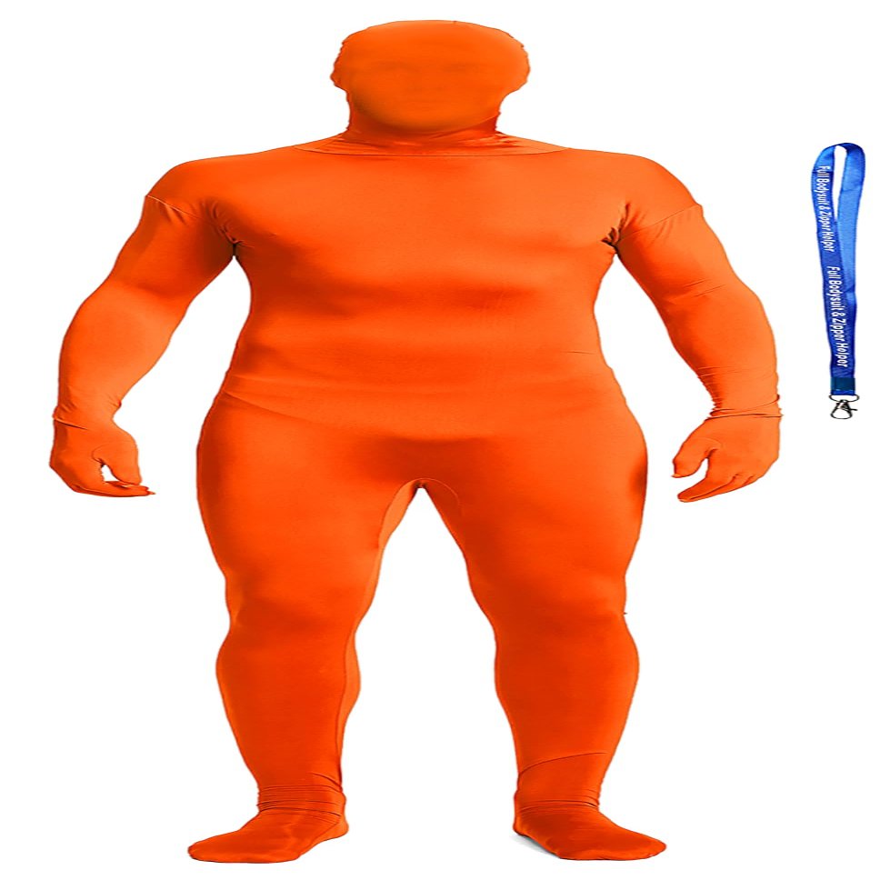 Full Bodysuit With Zipper Helper Spandex Unisex Unitard Tights Suit Zentai Cosplay Costume (XX-Large, Orange)