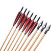 MILAEM 6 pcs 31" Traditional Archery Wooden Arrows Handmade Wood Shaft with 5 inch Turkey Feather and Broadheads for Recurve Bow or Longbow (Color 2) view 1