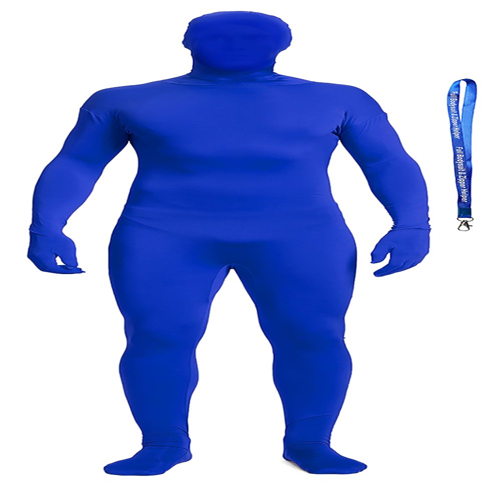 Full Bodysuit With Zipper Helper Unisex Spandex Stretch Adult Costume Zentai Disappearing Man Body Suit (X-Large, Blue)
