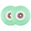 Rollerex Glowrider 92A Inline Skate Wheels w/Built-In Magnetic LED Lights & Incl. Bearings  Light-Up Wheels for Roller blades, Scooters, More (2-Pack) (Blasted Green, 72mm) view 1