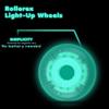 Rollerex Glowrider 92A Inline Skate Wheels w/Built-In Magnetic LED Lights & Incl. Bearings  Light-Up Wheels for Roller blades, Scooters, More (2-Pack) (Blasted Green, 72mm) view 3