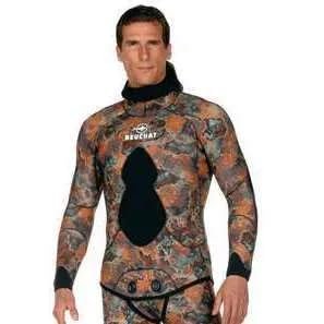 Beuchat Mundial Camo Brown Titanium Lined Jacket with Hood 7mm (Small)