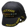AES Vietnam War Veteran Proudly Served Embroidered Hat Black Ball Cap EE 0512 view 1