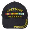 AES Vietnam War Veteran Proudly Served Embroidered Hat Black Ball Cap EE 0512 view 2