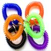 ONDEPOT 100pcs Colorful Soft Spring Spiral Coil Elastic Wrist Band Key Ring view 2
