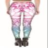 Sister Amy Women's Digital Skull Printted Ankle Elastic Tights Shiny Legging O-Colorful Flowers US XL O-Colorful Flowers view 3