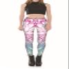 Sister Amy Women's Digital Skull Printted Ankle Elastic Tights Shiny Legging O-Colorful Flowers US XL O-Colorful Flowers view 4