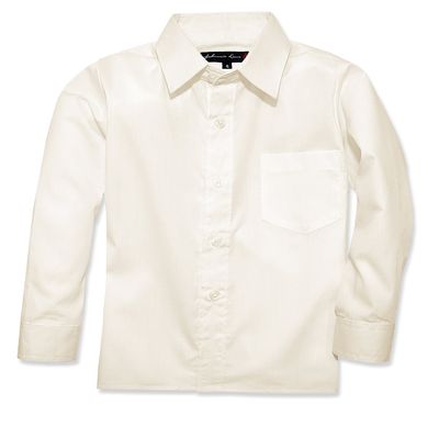 Boy's Long Sleeves Dress Shirt from Baby to Teen JJL32 (16, Ivory)