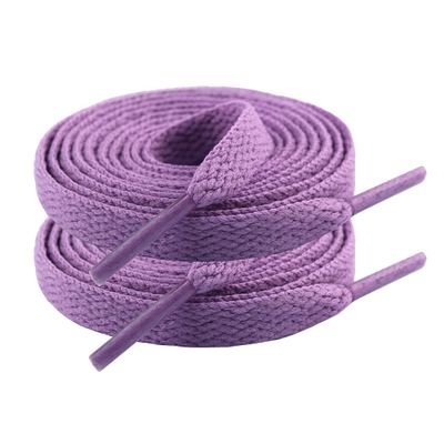 47" Solid Color Flat Shoelaces for 5-6 Eyelet Rows Sneakers Hiking Boots Running Shoes(Purple)