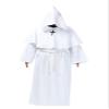 Cos2be Medieval Priest Monk Robe Hooded Cloak Wizard Sorcerer Cape (Large,White Robe) view 1