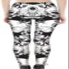 Sister Amy Women's Digital Skull Printted Ankle Elastic Tights Shiny Legging O- Skulls in White Flowers US L O- Skulls in White Flowers view 3