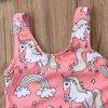 Newborn Baby Girl Cute Unicorn Swimsuit Rainbow Bathing Suit Bikini Floral Swimwear for Baby Girls Beach Wear (Pink, 100(18-24 M)) view 4