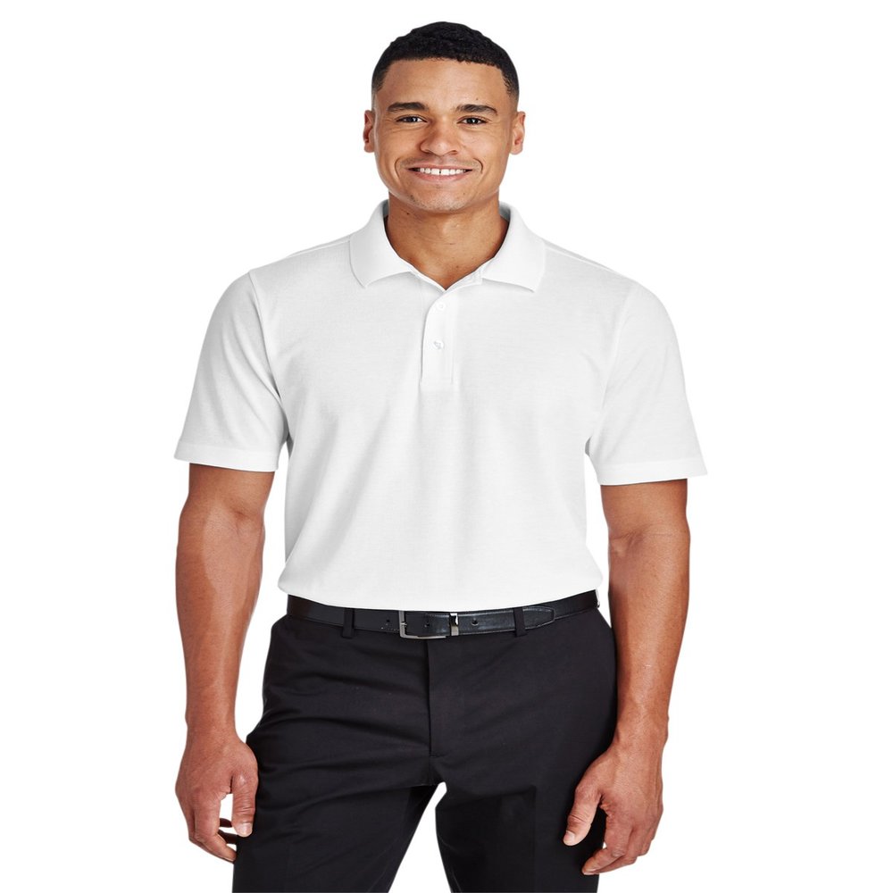 Devon & Jones CrownLux Performance Men's Plaited Polo S WHITE