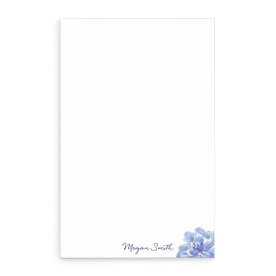 Modern Pink Paper Watercolor Floral Personalized Notepad Set, Personalized notepads for Women, Floral notepads, Size 5.5in x 8.5in, 50 Sheets
