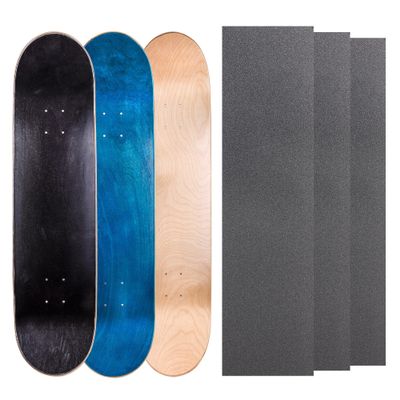 Cal 7 Blank Maple Skateboard Decks with Grip Tape (Black, Blue, Natural, 7.75 inch)
