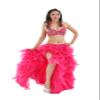 Professional Belly Dance Costume 35.4", 37.8" 12 Colors Wave Skirt Dress Bubble Skirt (90cm(35.4"), Rose) view 2