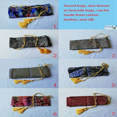 yubo Very beautiful silk samurai sword sword bag made in China (Blue, j5, 53.14in)