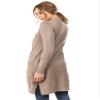 Cielo Women's Long Sleeve Sweater Duster Cardigan Camel L view 3