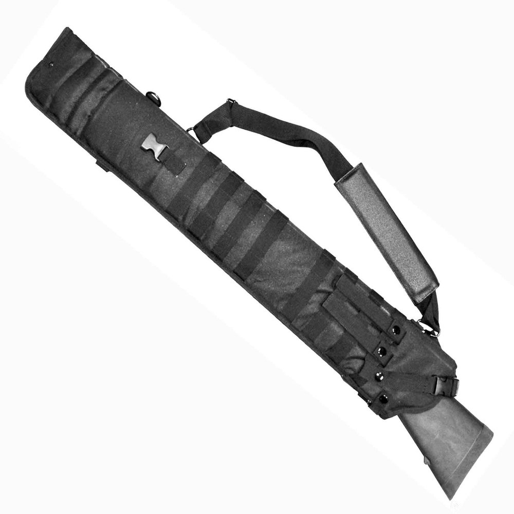 TRINITY Scabbard Padded Case for Ati cavalry Tactical case Hunting Storage Soft Range molle Holster Bag Shoulder Military Security ATV Horse Motorcycle Truck Quad Carry Padded Bag Black 34 inches.