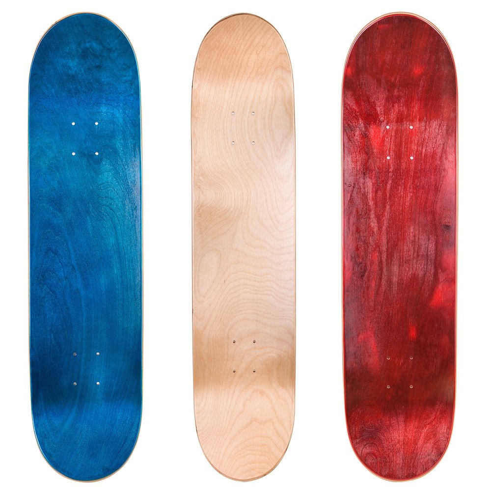 Cal 7 Blank Maple Skateboard Decks (Blue, Natural, Red, 7.75 inch)