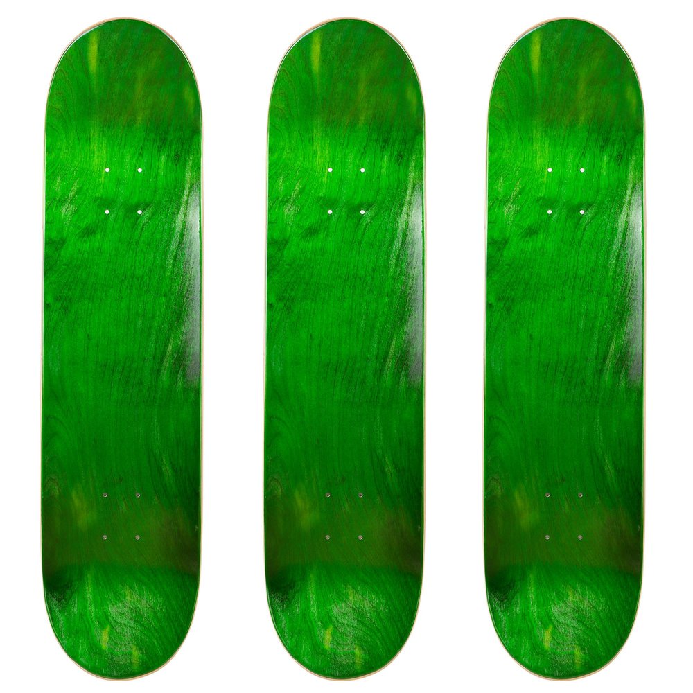 Cal 7 Blank Maple Skateboard Decks (Green, 8.25 inch)