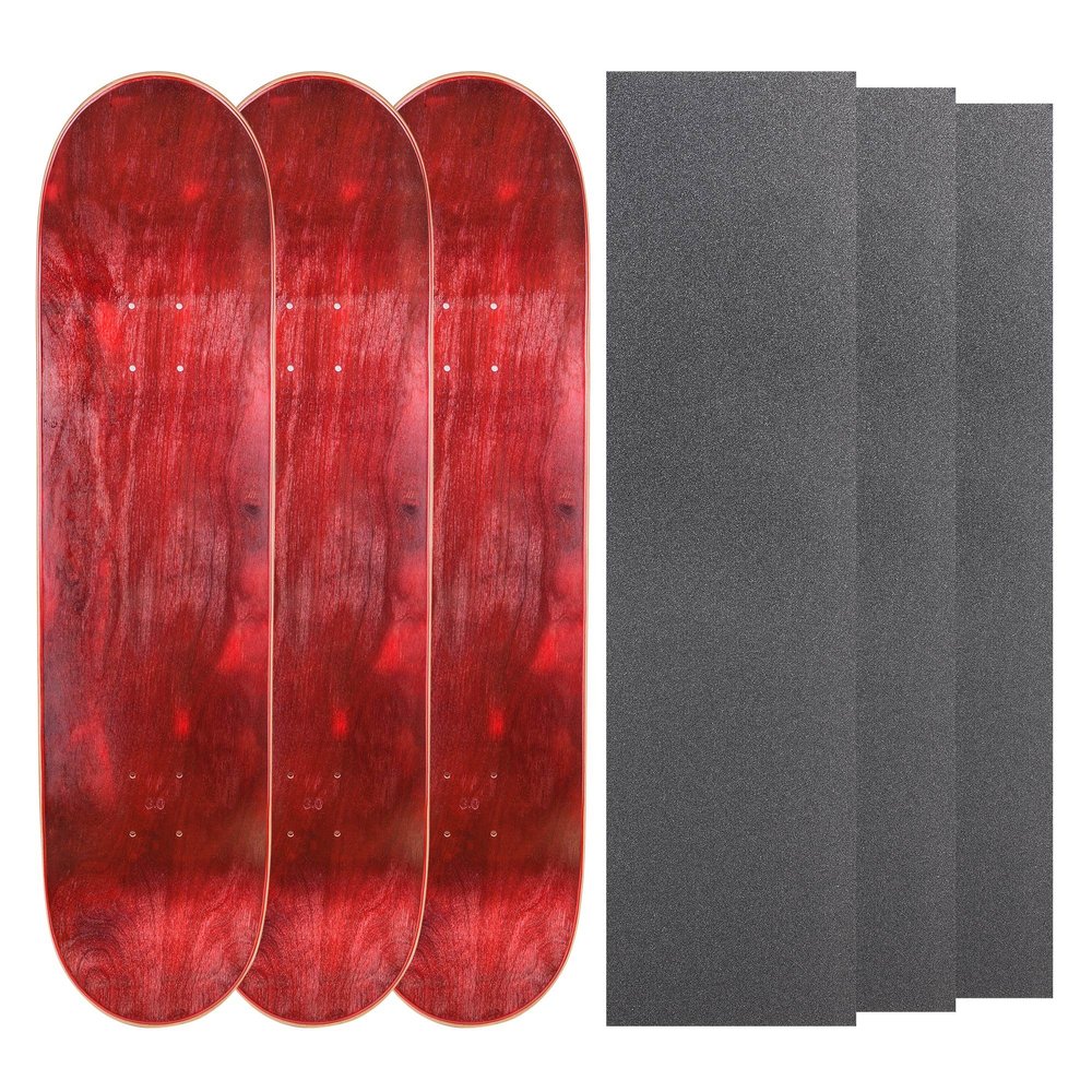Cal 7 Blank Maple Skateboard Decks with Grip Tape (Red, 7.75 inch)