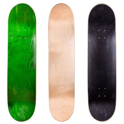 Cal 7 Blank Maple Skateboard Decks (Green, Natural, Black, 7.75 inch)