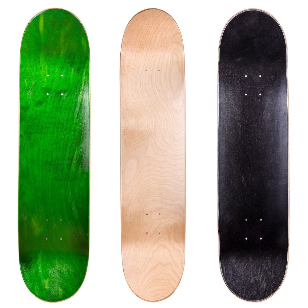 Cal 7 Blank Maple Skateboard Decks (Green, Natural, Black, 7.75 inch)