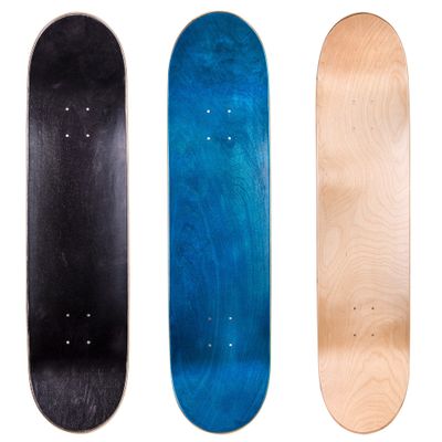 Cal 7 Blank Maple Skateboard Decks (Black, Blue, Natural, 7.75 inch)